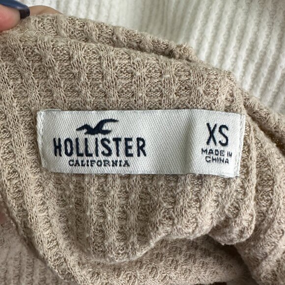 2/$30 Hollister Colorblock Keyhole Cinched Jumper Light Brown XS #A0370 TRB2 - Picture 8 of 10
